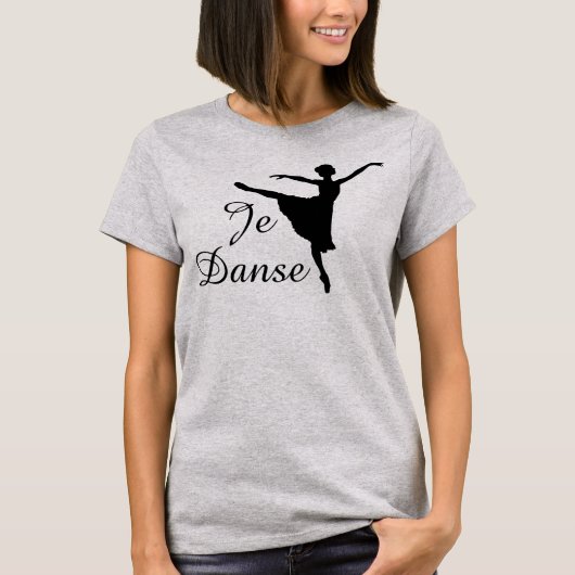 Je Danseのバレエ(私は踊ります) Tシャツ (正面)