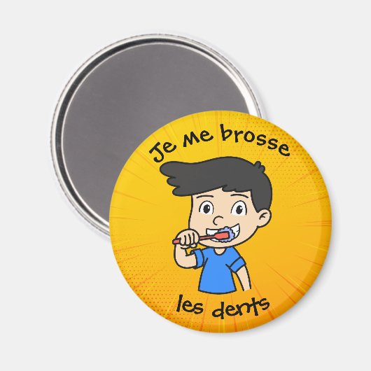 Je me brosse les dents - Routine quotidienne マグネット (正面/裏面)