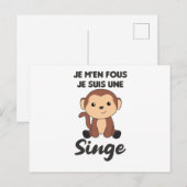 Je M'en Fouous Je Suis Une Singe - Sweet Monkey ポストカード (正面/裏面)