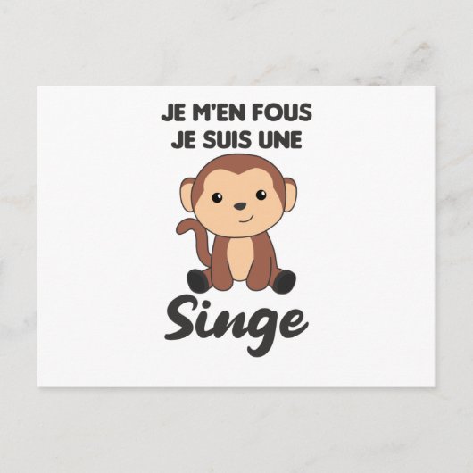 Je M'en Fouous Je Suis Une Singe - Sweet Monkey ポストカード (正面)