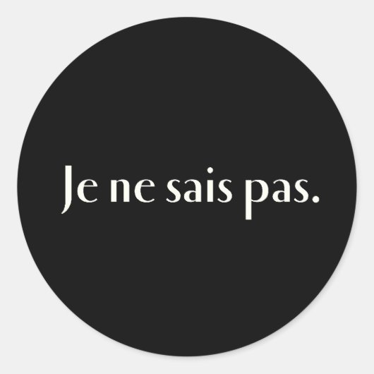 Je ne sais pas. ラウンドシール (正面)