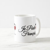 Je Parle Francais私はフランスワインガラスのベレー帽を話します コーヒーマグカップ (正面右)
