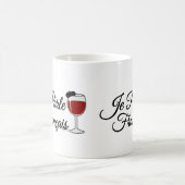 Je Parle Francais私はフランスワインガラスのベレー帽を話します コーヒーマグカップ (中央)