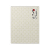 Je Parle Francais私はフランスワインガラスのベレー帽を話します ノートパッド (回転)