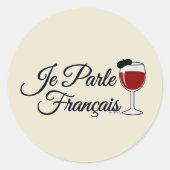 Je Parle Francais Iワイ話ンフランスの・グラス・ベレー ラウンドシール (正面)