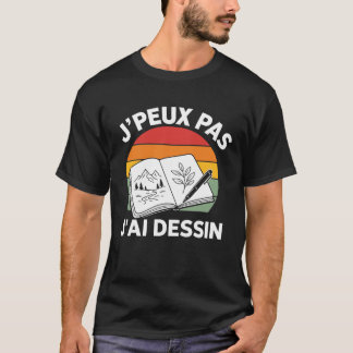 Je Peux Pas J'ai Dessin 引用 レトロ サンセット Tシャツ