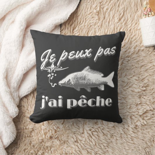 Je peux pas j'ai pêche à la carpe. クッション (ブランケット)