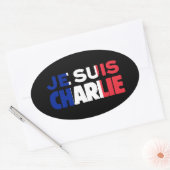 Je Suisチャーリー-私はフランスの三色チャーリーです 楕円形シール (封筒)