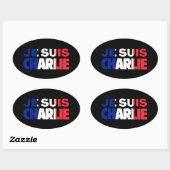 Je Suisチャーリー-私はフランスの三色チャーリーです 楕円形シール (シート)