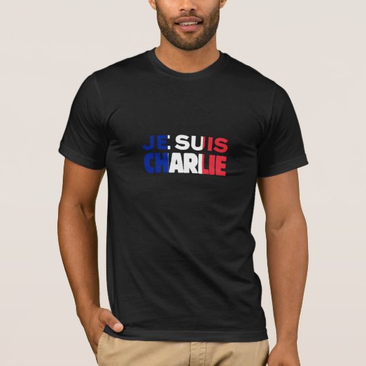 Je Suisチャーリー-私はフランスの三色チャーリーです Tシャツ (正面)