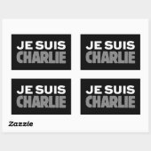Je Suis Charlie - I am Charlie Black 長方形シール (シート)