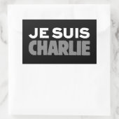Je Suis Charlie - I am Charlie Black 長方形シール (バッグ)