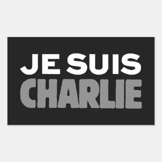 Je Suis Charlie - I am Charlie Black 長方形シール