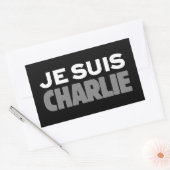 Je Suis Charlie - I am Charlie Black 長方形シール (封筒)