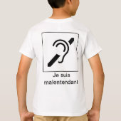 Je suis malentendant tシャツ (裏面)