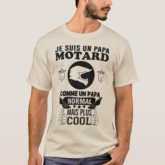 Je suis un papa motard 1 tシャツ (正面)