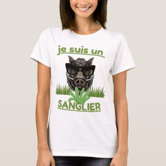 Je suis un sanglier – Illustration drôle de tête Tシャツ