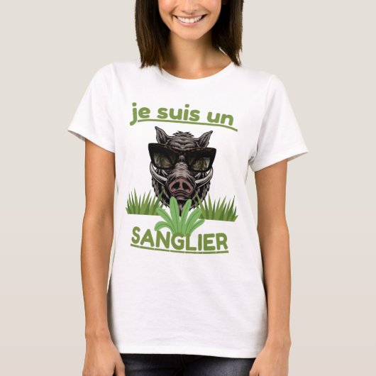 Je suis un sanglier – Illustration drôle de tête Tシャツ (正面)