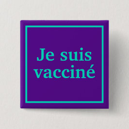 Je suis vaccine (パープル)スクエアフランスの言語 缶バッジ