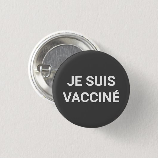 Je suis vaccine、木炭グレイフランスの語 缶バッジ (正面&裏面)
