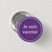 Je suis vaccine (紫)言語フランスのボタン 缶バッジ (正面&裏面)