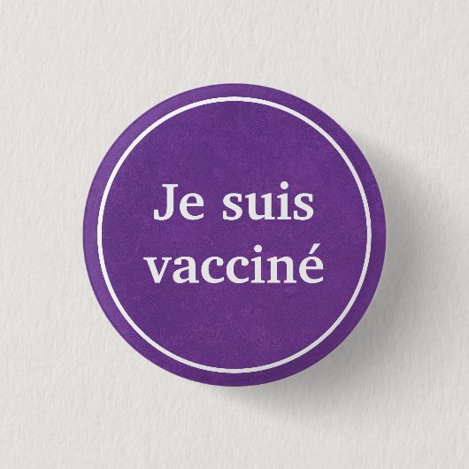 Je suis vaccine (紫)言語フランスのボタン 缶バッジ (正面)