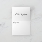 Je t'aimeシック・ブラック&ホワイトフランスのであなたを愛している カード (内部)