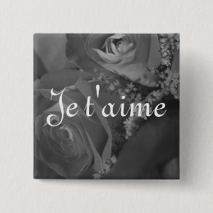 "Je t'aime"の("私はのフランスのな翻訳愛します。") 缶バッジ