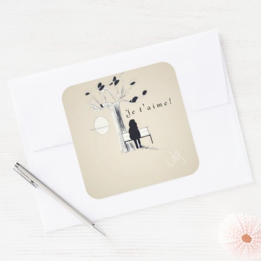 Je t'aime スクエアシール (封筒)