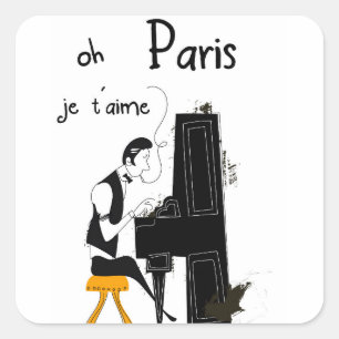 je t'aime パリ スクエアシール