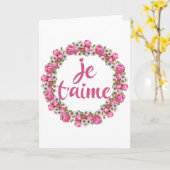 Je T'aime - 愛している - フランス語の名言 カード (黄色い花)