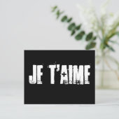 Je T'aime – 白黒はがき ポストカード (スタンド正面)