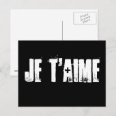 Je T'aime – 白黒はがき ポストカード (正面/裏面)