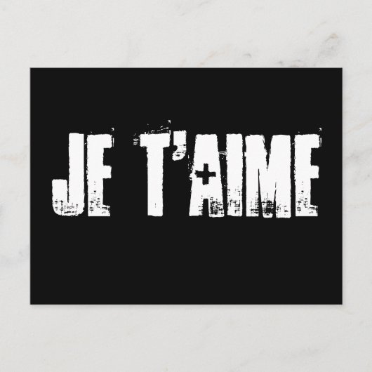 Je T'aime – 白黒はがき ポストカード (正面)