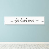 je t'aime – 私はあなたを愛しフランスのている – 黒 キャンバスプリント (インサイチュ (ウッドフロア))