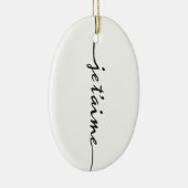 je t'aime – 私はあなたを愛しフランスのている – 黒 セラミックオーナメント (右)