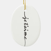 je t'aime – 私はあなたを愛しフランスのている – 黒 セラミックオーナメント (裏面)