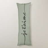 je t'aime – 私はあなたを愛しフランスのている – 黒 ボディピロー (裏面 (縦))