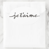 je t'aime – 私はあなたを愛しフランスのている – 黒 楕円形シール (バッグ)