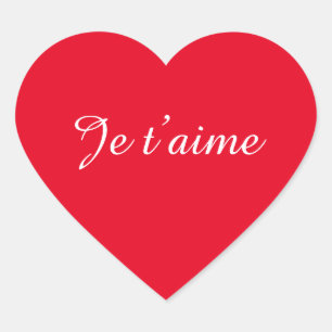 Je t'aime I love You Cute フランスのハート ハートシール