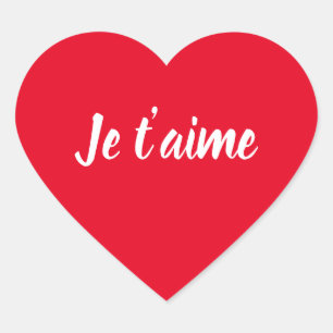 Je t'aime I love You Cute フランスのハート ハートシール