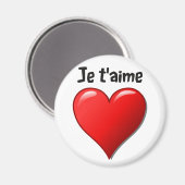 Je t'aime - I love you in フランスの. マグネット (正面/裏面)