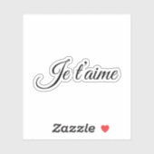 Je t'aime I Love You Script フランスの Contour シール (シート)