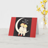 Je t'aime jusqu'à la lune et retour, design popula カード (黄色い花)