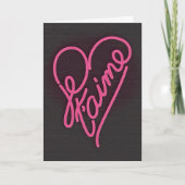Je t'aime Neon Sign's Day Greeting Card カード (正面)