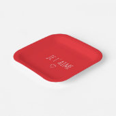 'Je T'aime' Romantic Red White Valentine's Day ペーパープレート (傾斜あり)