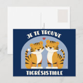 Je te trouve tigrésistible - carte romantique ポストカード (正面/裏面)