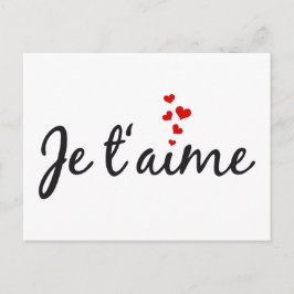 Je'aime、ハートとフランスののワードアート ポストカード