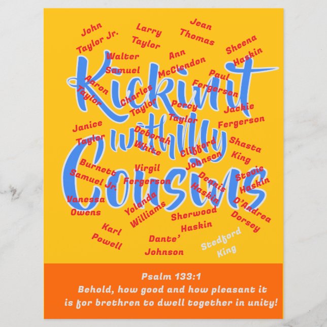 Jeanのファミリー懇親会カードストックシート (正面)