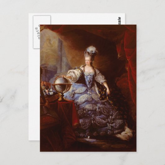 Jean Baptiste Dagotyによるオーストリアのマリー・アントワネット ポストカード (正面/裏面)